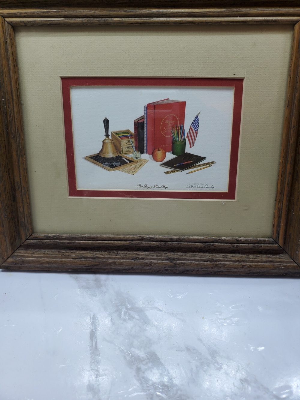 Classic Schoolroom Still Life Wall Art - Red Accents